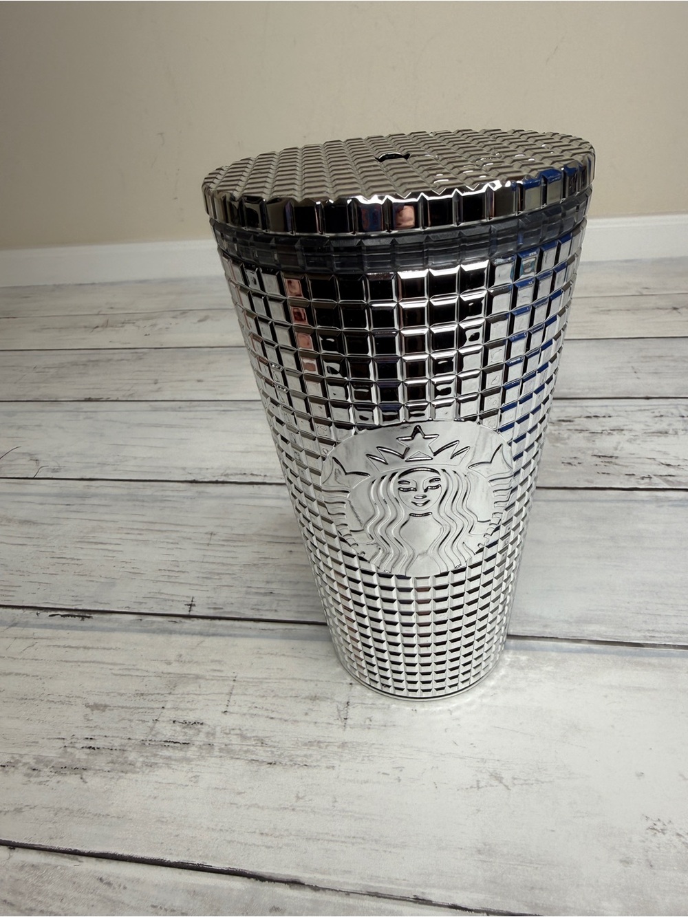 Starbucks Chrome Mirror Studded Travel Cold Cup 16 ounce